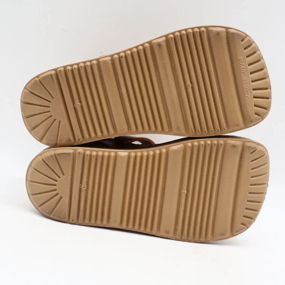 Candy Kids T-Strap Shoes Toddler 7 Vintage Brown Faux Leather USA Deadstock